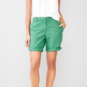 GAP Mint Green Boyfriend Mid-Length Khaki Shorts